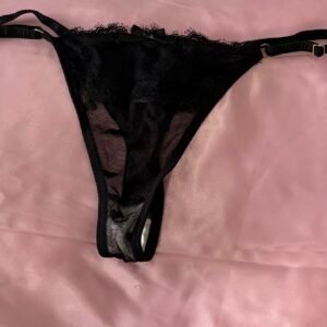 Black Mesh Thong