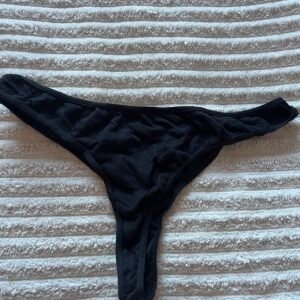 Black cotton thong
